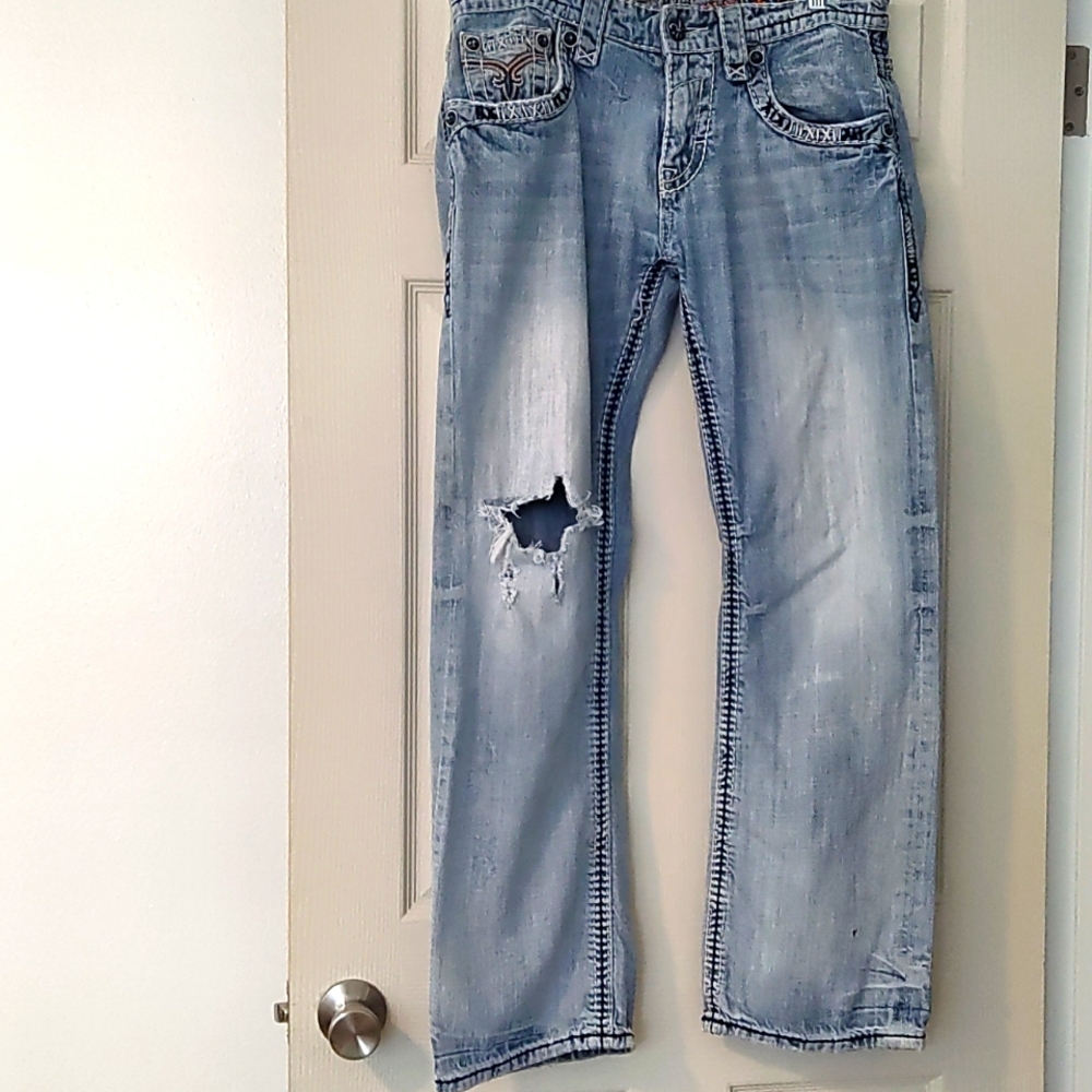 Rock Revival distressed jeans 32